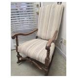 Oak wood upholstered rocking chair SEE DESC