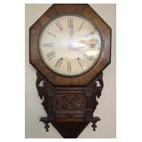 Vintage wood wall clock as is
