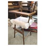 Vintage Oak wood large doll high chair