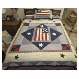 USA quilt with pillow