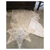 Estate lot of large lace linens
