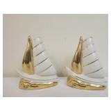 Set of VNTG Holley Ross ceramic boat wall pockets
