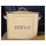 Vintage Enamelware Bread Cannister with Lid