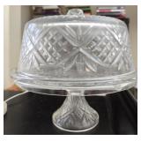 Heavy crystal 2pc cake plate