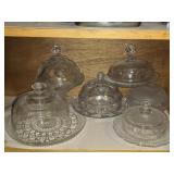 Lot of 6 Glass Butter Dishes with Lids