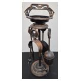 Vintage copper plated miniature fireplace set