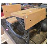 Wood and metal vintage doll school desk
