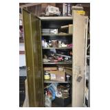 Metal cabinet full of tools and more