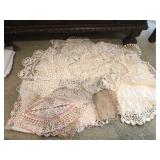 Estate lot of lace like linens