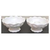 Pair of milk glass candle stick holders