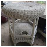 White wicker table