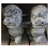 Pair of heavy foo dogs
