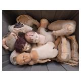 Tote lot of vintage & antique doll parts