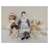 Estate lot of vintage porcelain dolls