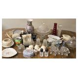 Box Lot of Misc Crystal Porcelain & More Decor