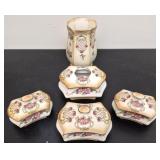Vintage ceramic Floral set by F & Sons of England