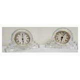 Pair Vintage Shannon Crystal mantel clocks