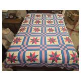 83' by 63' vintage pink and blue quilt