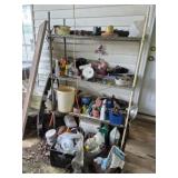 Large lot of misc items rack included