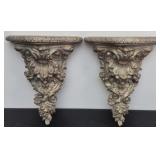 Gold brushed wall hanging shelves