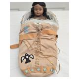 Beautiful Native American Doll with Cradle