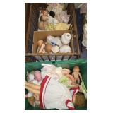 Tote lot of misc dolls and doll parts