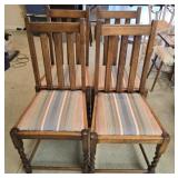 Set of 4 vintage Oak wood chairs
