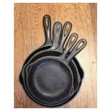 Lot of 5 Misc Size Cast Iron Skillets