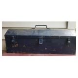 vintage metal tool box w tools