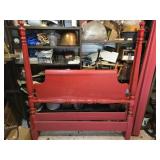 Red wood approx queen size bed frame