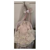 1993 Cindy porcelain doll with crib 3072A