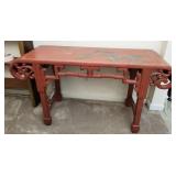 Antique Chinese Carved Red Lacquered Altar Table