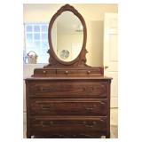 Vintage wood 6 drawer vanity