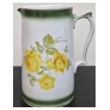 Antique Yellow Rose Porcelain Pitcher