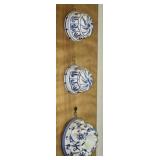 Lot of 3 Blue & White Ceramic Bundt Pans