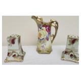 Nippon porcelain pitcher & saltpepper shaker set