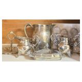 Estate Lot of Misc Silverplated Serving Pieces