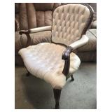 Gorgeous white leather and wood chair