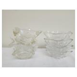 2 sets of candle holds glass 8 in total