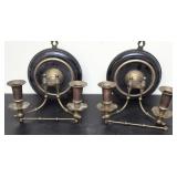 Brass wall hanging candle stick holders