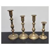 Lot of 4 Vintage brass candle stick holders