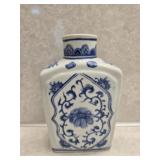 Blue and white asian style vase