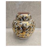 Gold and white asian style jar