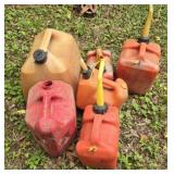Lot of 6 plastic gas cans