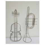 Gold wire musical instrument sculptures