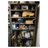 Large shed lot of Metal shelf and contents