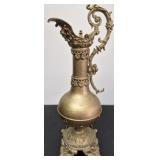 Stunning Victorian Cast Metal Ewer Pitcher