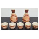 Japanese Hand Painted Sake ceramic set