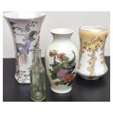 Lot of beautiful hand painted vases