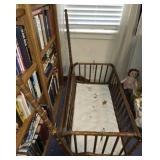 Vintage Wooden Baby Cradle & Stand MISSING 1 HOOK